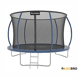 Батут із внутрішньою захисною сіткою 252 см LEOBRO Premium LBP PRO-8FT BLUE для дітей на дачу в приватний будинок