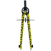 Циркуль Kite з принтом, в пластиковому футлярі, металевий, з запасним грифелем 165мм