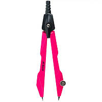 Циркуль Kite Techno в пластиковому футлярі, металевий, з запасним грифелем 120мм рожевий