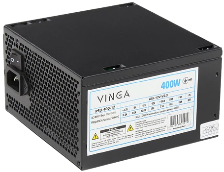 Блок живлення Vinga ОЕМ 400W Black (PSU-400-12 BLACK), фото 3