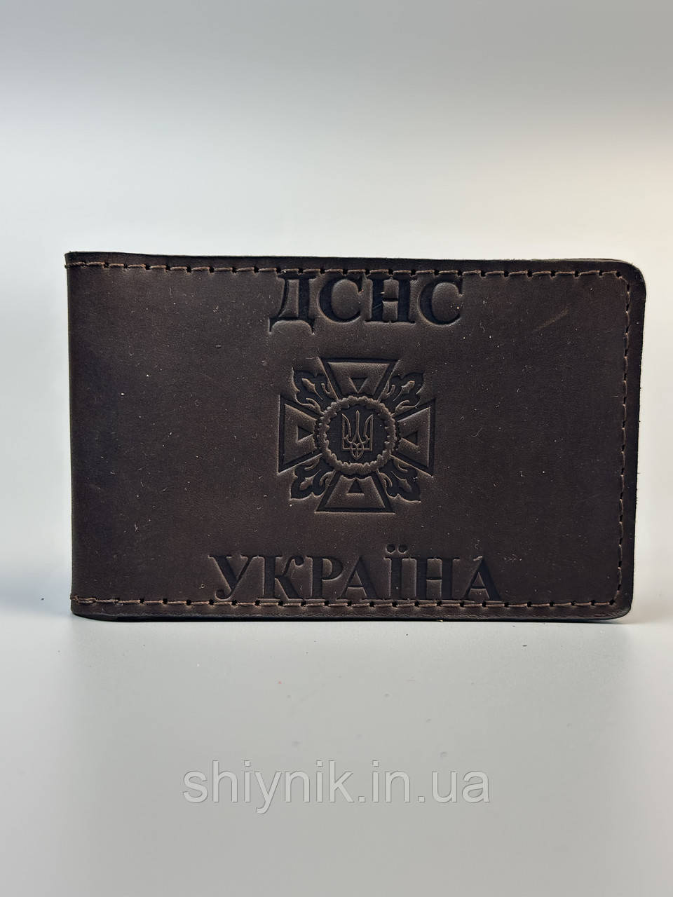 Шкіряна обкладинка для посвідчення ДСНС коричневий