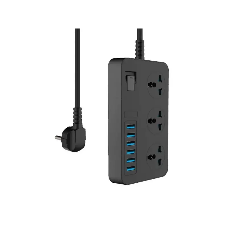 Подовжувач на 3 розетки та 6 USB роз'ємів 2M AR CP02, фото 1