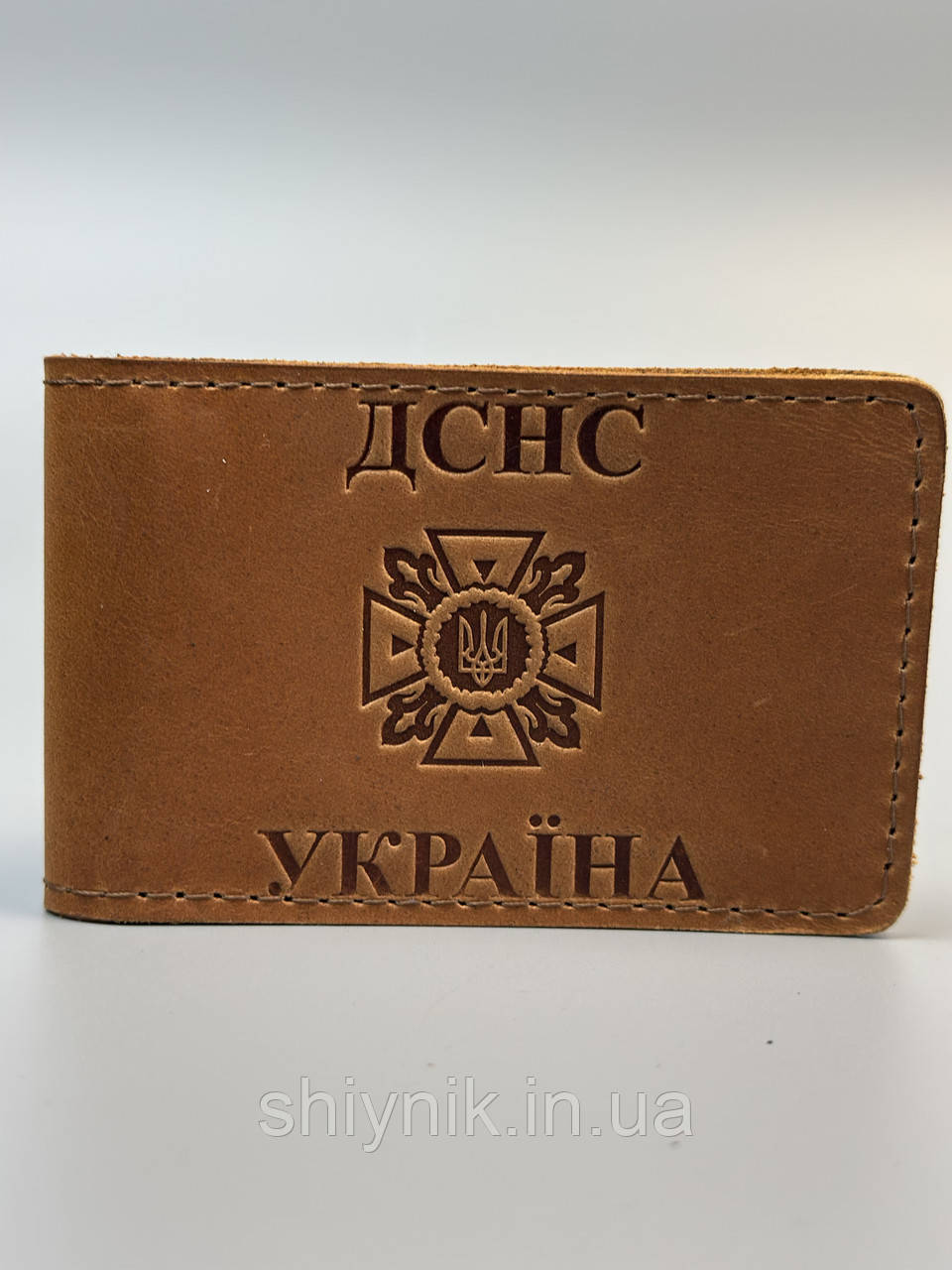 Шкіряна обкладинка для посвідчення ДСНС кемел
