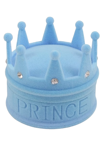 Футляр для каблучки оксамитовий "Корона" блакитний 157-1, фото 1