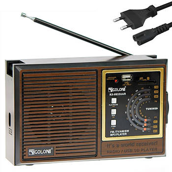 Акумуляторний радіоприймач з USB, FM/AM/TV/SW, RX 98 / Портативне фм радіо / Переносне міні радіо