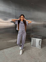 Жіночий костюм футболка штани 42/44 та 46/48 мʼята , чорний , сірий , білий та рожевий