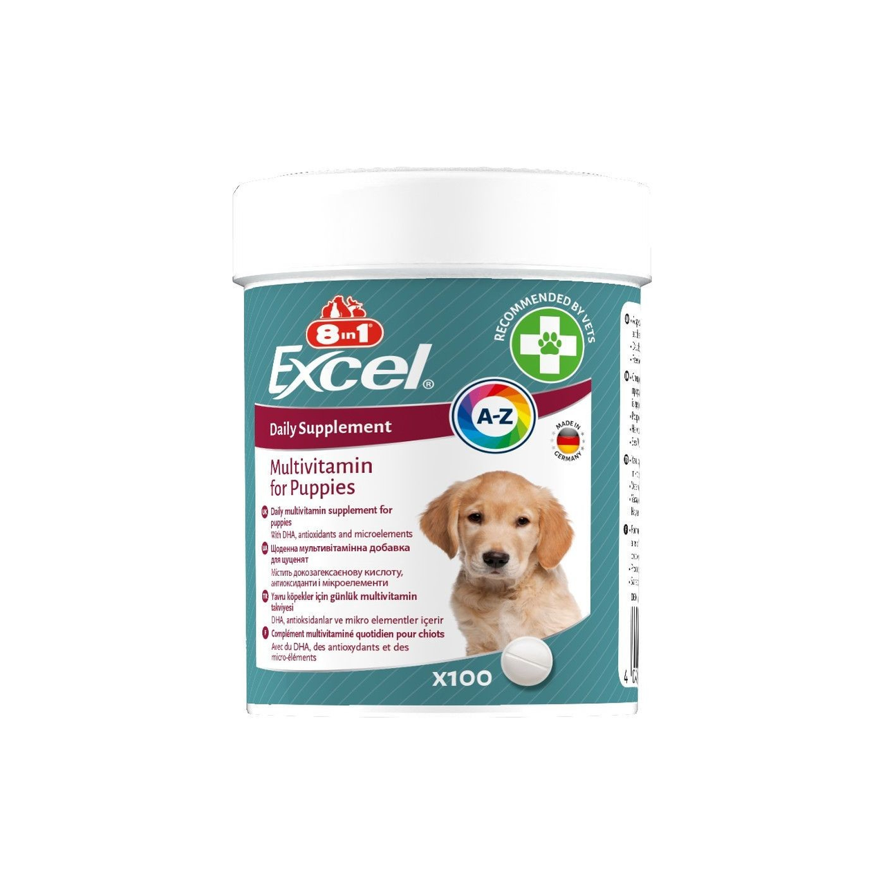 Вітаміни для цуценят та молодих собак 8in1 Excel «Multi Vitamin Puppy» мультивітамін 100 таблеток