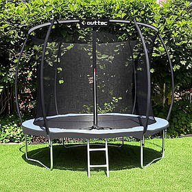 Батут Outtec Premium 12ft (374см) чорно-зелений з внутрішньою сіткою, для дорослих та дітей. Водонепроникний