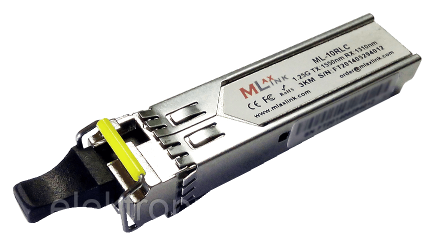 Модуль MlaxLink оптичний одноволоконний SFP-WDM-03 км-1550/1310 нм-1,25 Гб/с LC