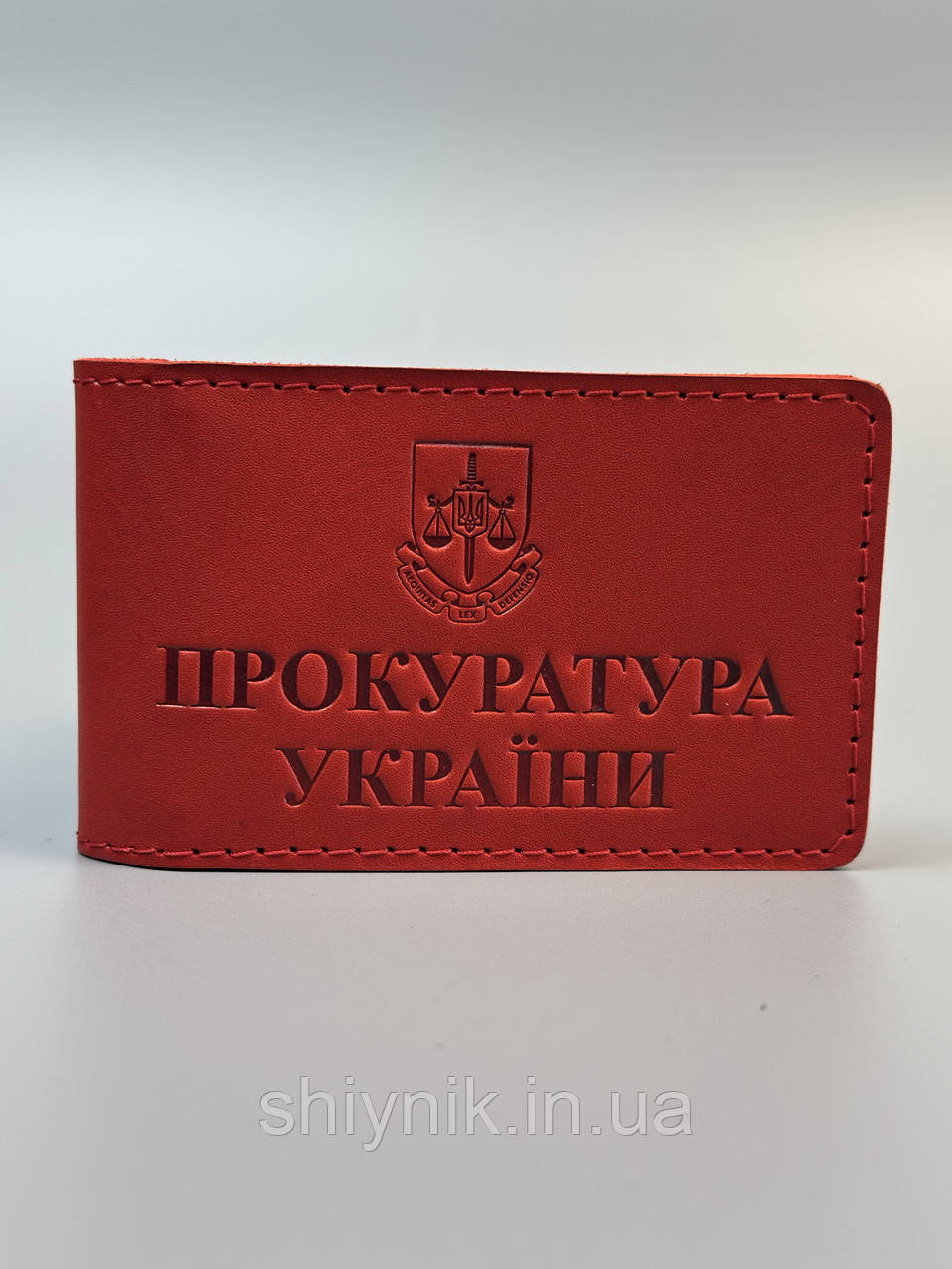 Шкіряна обкладинка для посвідчення "ПРОКУРАТУРА УКРАЇНИ" червоний