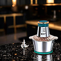 Подрібнювач з металевою чашою ВІТЕК Чоппер з чашою 2л Мініблендер Подрібнювач з подвійними ножами К2