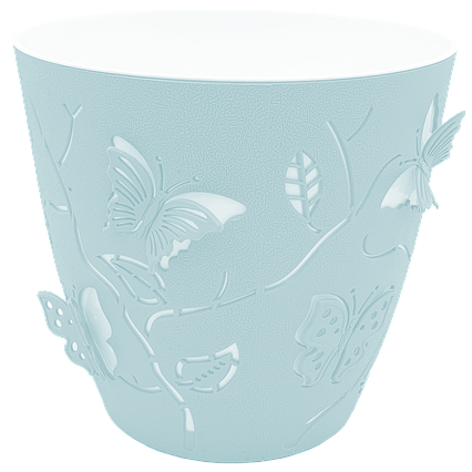 Горщик для квітів 3D 2,5 л світло-блакитний, фото 1