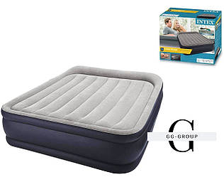 Intex Велюр матрац 64136 ND (2) двоспальний з підголовником, з вбудованим насосом, розмір 203х152х42см
