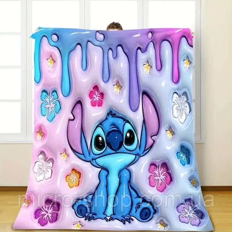 Плюшевий плед ковдра покривало Ліло та Стіч Lilo & Stitch 150х200 см