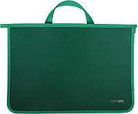 Портфель пластиковый А4 на молнии на 2 отделения, зеленый, ТМ Economix