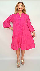 Плаття з вищевкою катон фірма Itally 48-52 Італія Рожевий