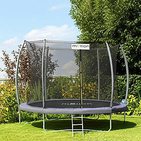 Батут Jumi Motion Sport Line Premium 10ft (305см) із внутрішньою сіткою сірий для дорослих та дітей до 150 кг