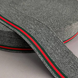 Гумка поясна двостороння 5 см сірий меланж