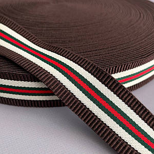 Гумка поясна декоративна 5 см шоколадна