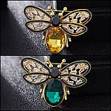 Брошка у формі метелика зі стразами  жіноча шпилька з відворотом із комахами, фото 3