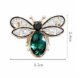 Брошка у формі метелика зі стразами  жіноча шпилька з відворотом із комахами, фото 5