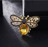 Брошка у формі метелика зі стразами  жіноча шпилька з відворотом із комахами, фото 6