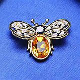 Брошка у формі метелика зі стразами  жіноча шпилька з відворотом із комахами, фото 7