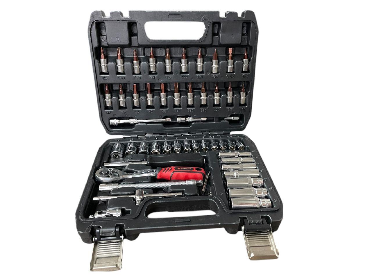 Набір інструментів 53 од., 1/4", 72 зуба, Cr-V STRONA
