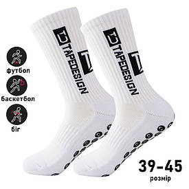 Футбольні тренувальні шкарпетки Tapedesign протиковзкі Anti-Slip р-р39-45, білі