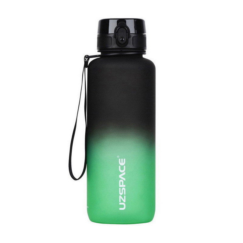 Пляшка для води Uzspace Frosted Gradient Waterbottle 3056 (1,5 L, black/green), фото 1