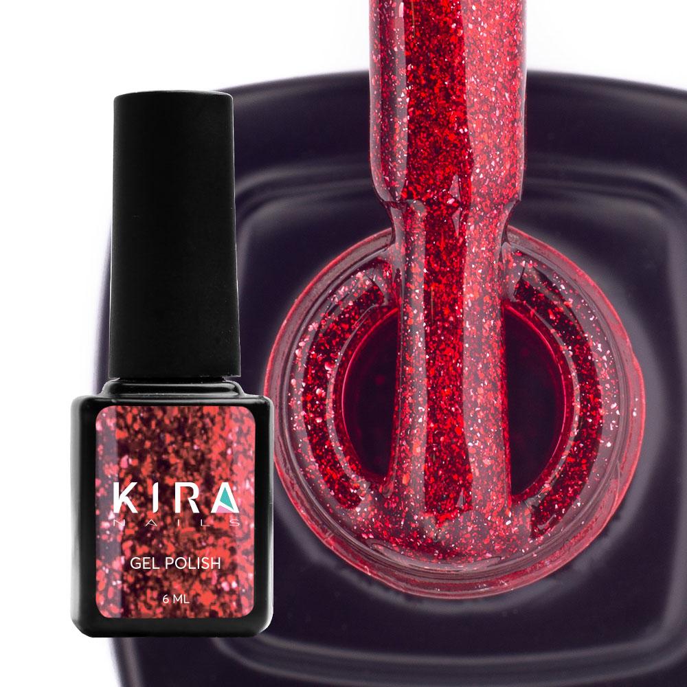 Гель-лак Kira Nails 24 Karat №008, 6 мл (винний з блискітками)