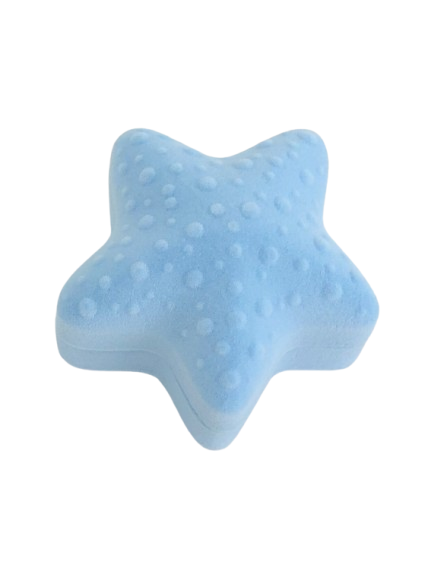 Футляр для каблучки оксамитовий "Морська зірка" блакитний 882, фото 1