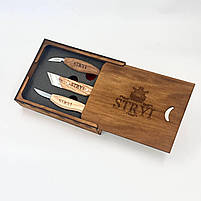 Набір ножів для різьблення по дереву STRYI Start для вирізання фігурок 3 шт, фото 5