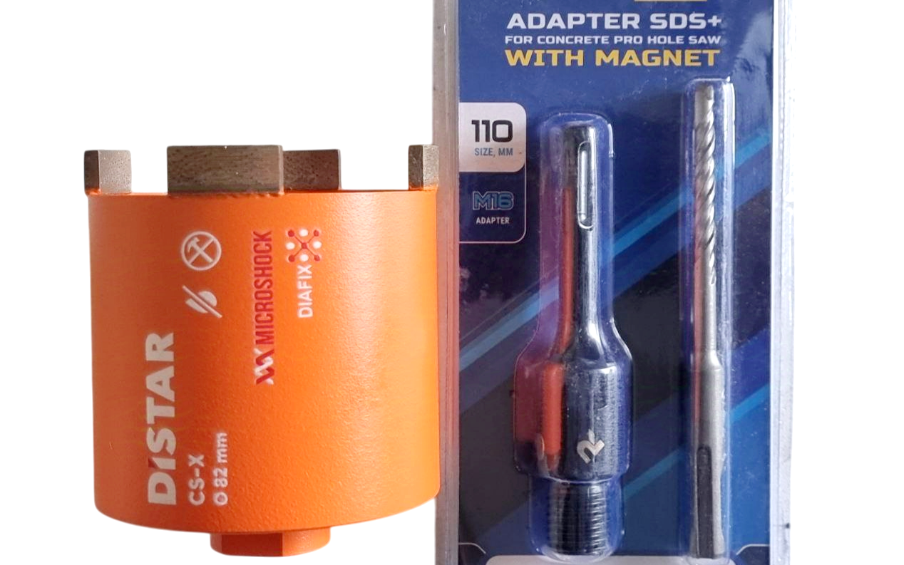 Коронка алмазна DISTAR  DDS-W 082×70×М16 CX  з  магнітним хвостовиком комплект