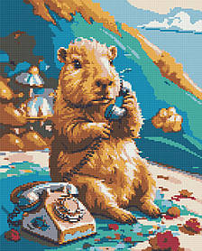 Алмазна мозаїка/вишивка Загадкова капібара 40*50 см Орігамі OD 3468