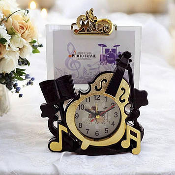 Часы Виолончель с фоторамкой. Подарок учителю по виолончели.