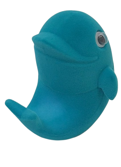 Футляр для каблучки оксамитовий "Дельфін" бірюзовий 119, фото 1