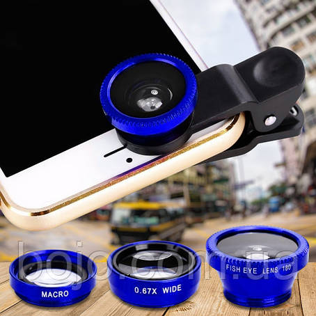 Лінза для камери телефону Fish Eye LENS Y-12, Синій (206), фото 1