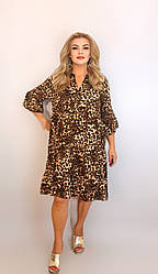 Плаття з візерунком зебра штапнль із віскозою фірма Itally 48-54 Італія Леопардовий принт 2