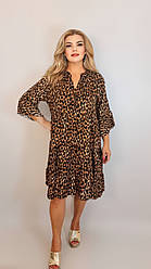 Плаття з візерунком зебра штапнль із віскозою фірма Itally 48-54 Італія Леопардовий принт 3