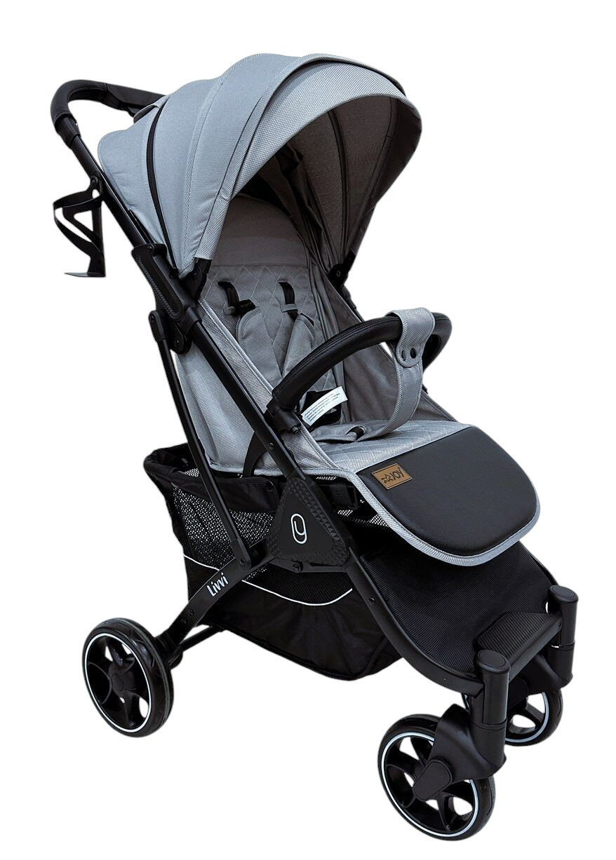 Коляска прогулянкова дитяча JOY Livvi (футкавер, підсклянник, кошик) LV-09257 Сіра