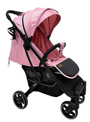 Коляска прогулянкова дитяча JOY Livvi (футкавер, підсклянник, кошик) LV-06341 Рожева, фото 3