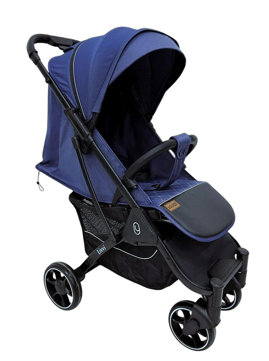 Коляска прогулянкова дитяча JOY Livvi (футкавер, підсклянник, кошик) LV-04270 Синя