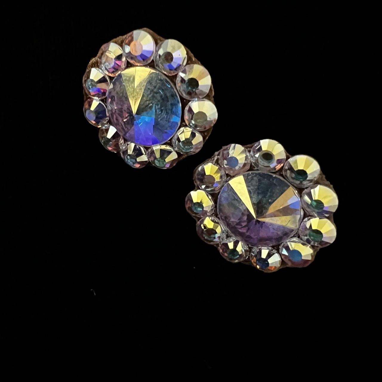 Сережки сценічні для бальних танців зі стразами Crystal AB