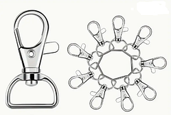 Карабін для сумок 4*1,4см к.срібло (2шт)