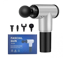 Масажер Акумуляторний для тіла м'язовий портативний ручний 4 насадки Fascial Gun GB-820