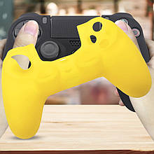 Силіконовий чохол на геймпад DualShock PS4 однотонний, Жовтий (206)