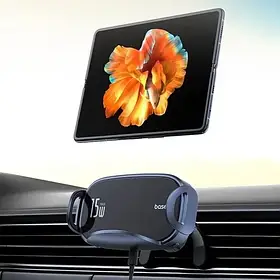 Автомобільний тримач для телефону Baseus LightChaser Series Triple-Coil Wireless Charging Electric Car Mount