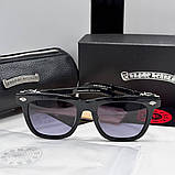 Чоловічі сонцезахисні окуляри Chrome Hearts 8251 black Lux, фото 3