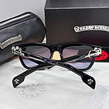 Чоловічі сонцезахисні окуляри Chrome Hearts 8251 black Lux, фото 5